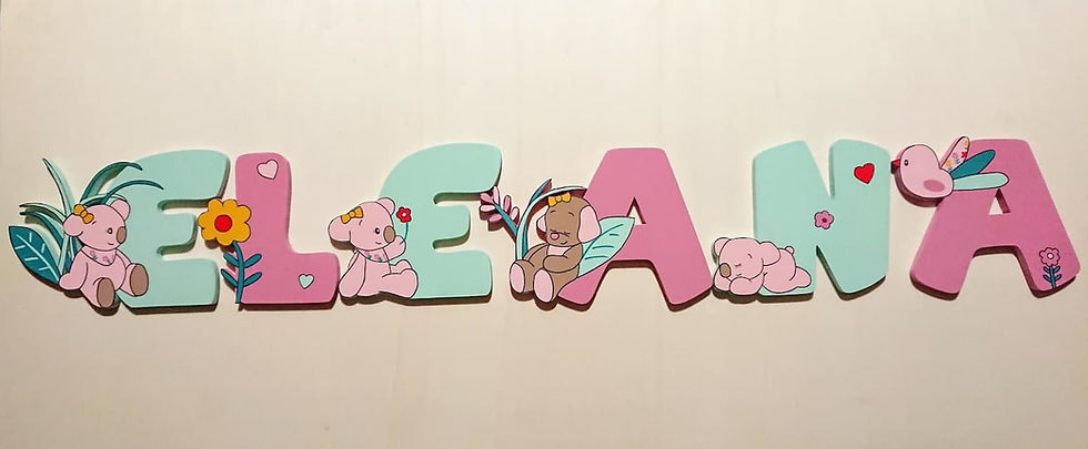 Miniature : Lettres en bois pour prénom bébé décorées avec iris et lali pour chambre fille
