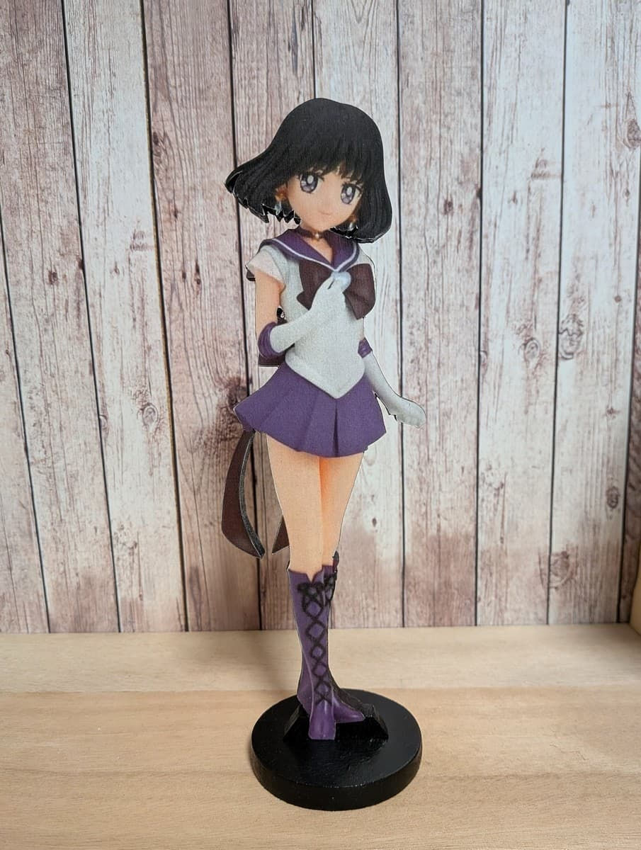 Figurine en bois Sailor Saturn, Sailor Moon, uniforme violet, fait main Tourcoing