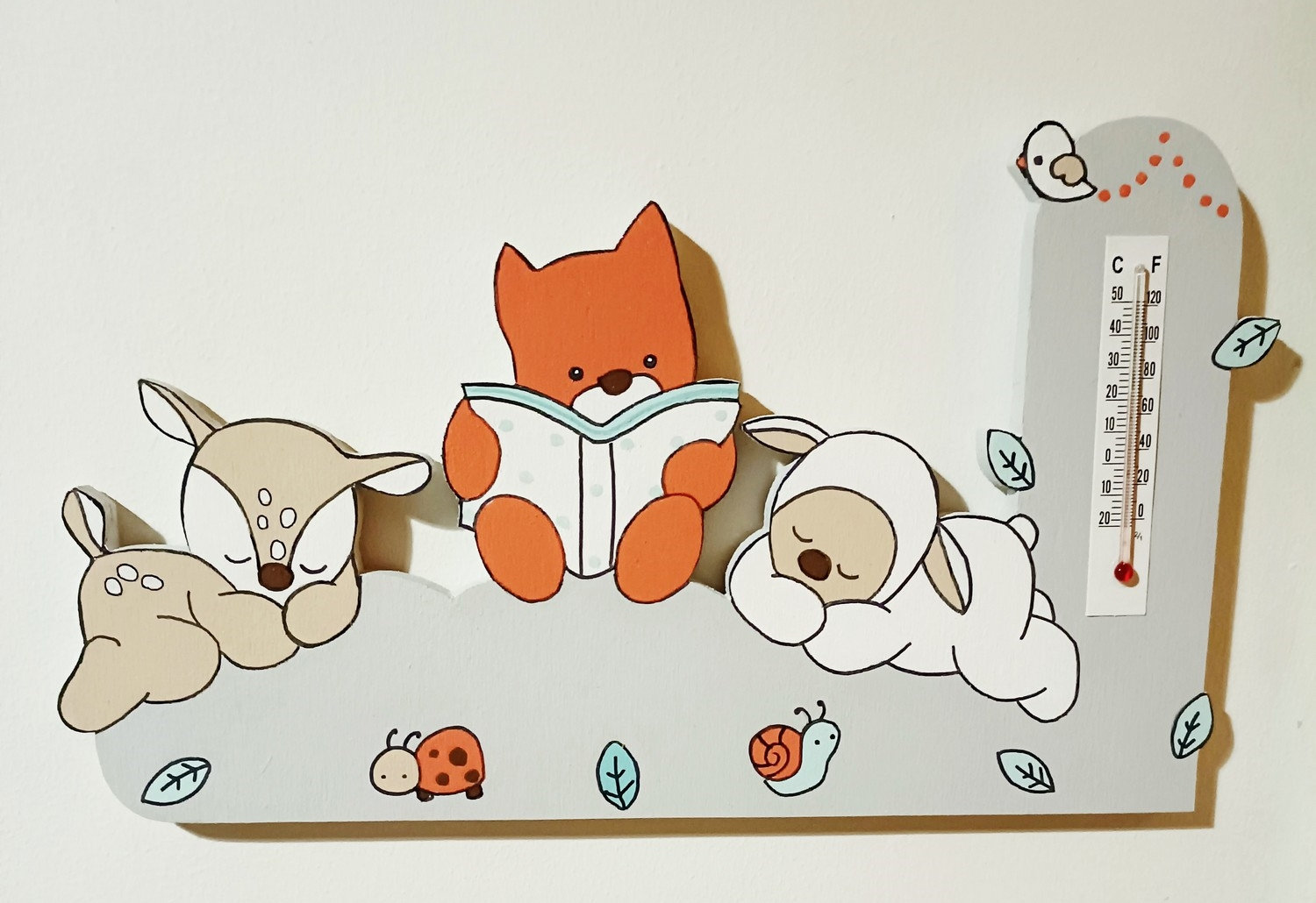 Thermometre Mural Pour Chambre Bebe Oscar Et Fanny En Bois Les Creations En Boi Thermometre Mural Pour Chambre Bebe Oscar Et Fanny En Bois Les Creations En Boi