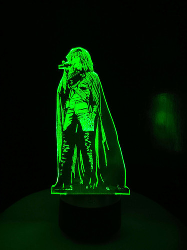 Lampe De Chevet Artisanale Mylène Farmer - Abat-jour Coton, Pied Céramique Noire - 25cm De Haut