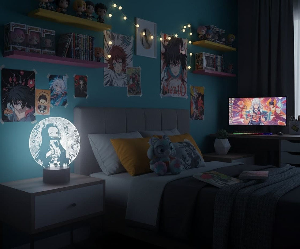 Miniature : Lampe LED Demon Slayer Nezuko blanc 3 heures travail soigné gravures complexes haut de gamme