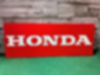 Enseigne en bois logo Honda peint à la main décoration murale artisanale fond blanc