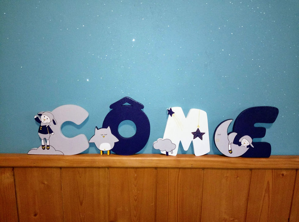 lettres en bois petit mouton merlin pour prénom bébé personnalisables