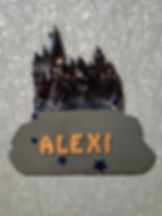 Plaque de porte de chambre château Poudlard Harry Potter personnalisable prénom enfant