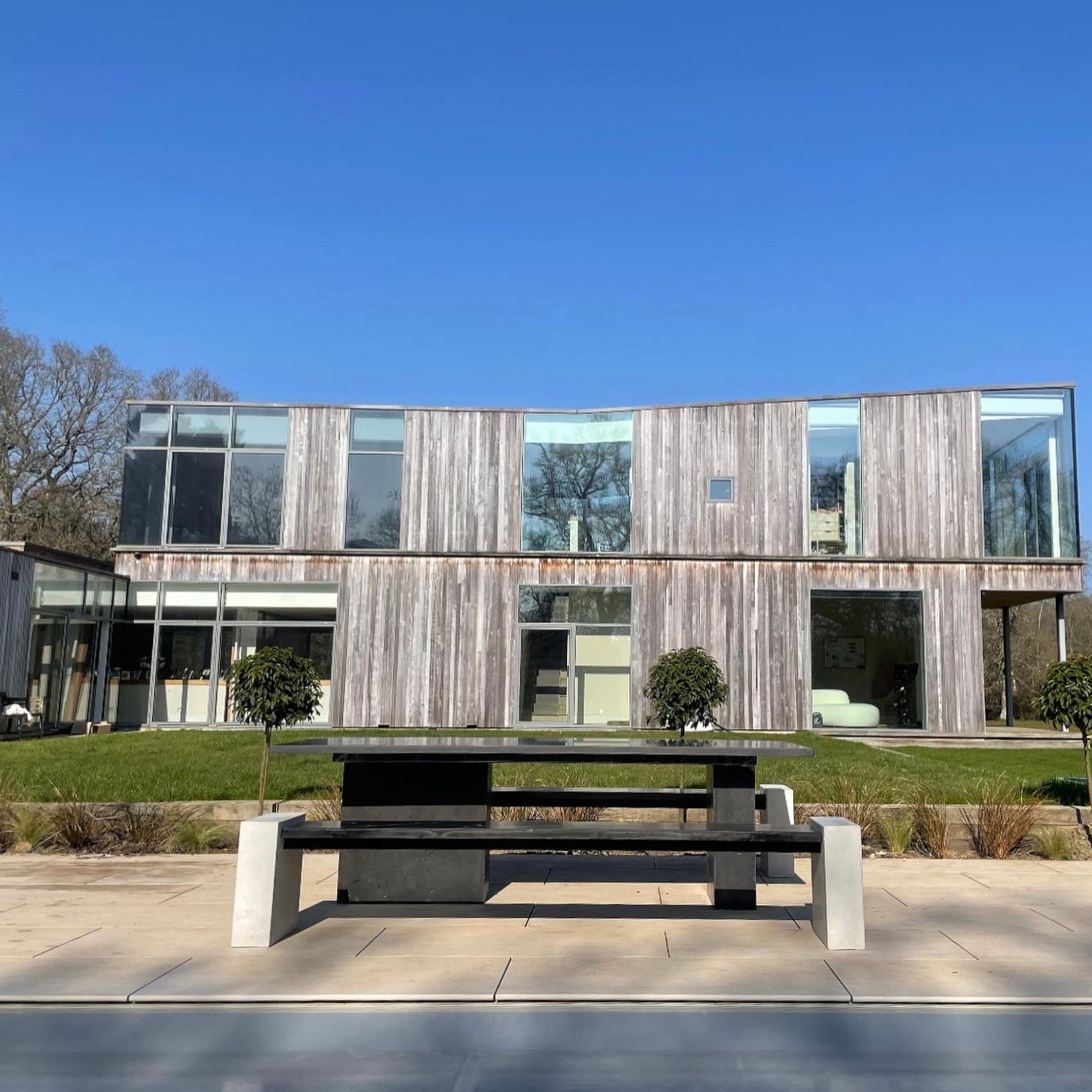 Designer Outdoor Concrete Table Set