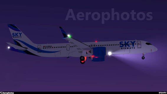 Sky Airways K200 G-KNAA landing in Oakport