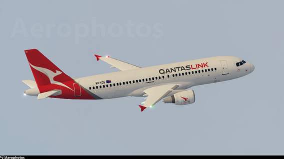 Qantas Link Airbus A320-200 VH-VQS departing from Clarence Int'l and heading for Anhedral