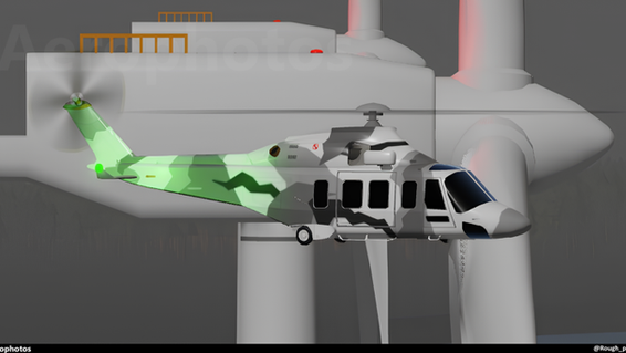 Æsir tactical forces AW189 (XX-XXX), patroling around an off shore wind farm