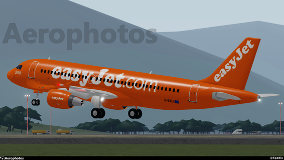 easyJet A320 inverted colours G-EZUI departing Auchenburgh