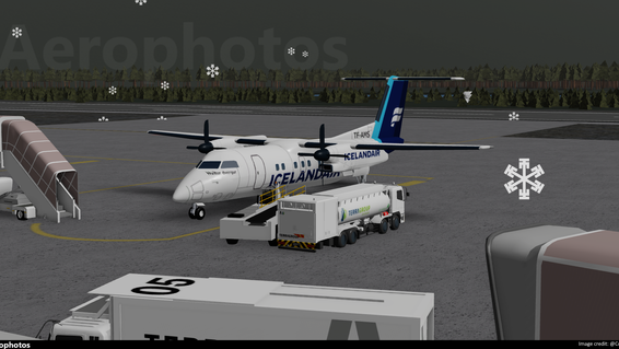 Icelandair Bombardier Dash 8 Q100 (TF-AMS) Parked at Aktanes