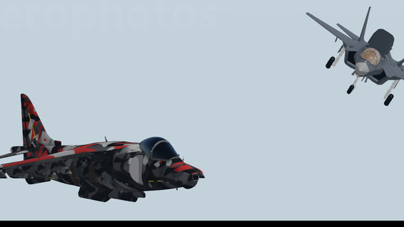 Av-8 Harrier and F-35B Lightning two