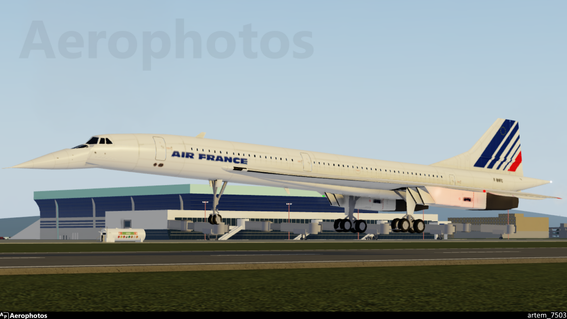 Air France Aerospatiale/BAC Concorde F-BYFC landing at Valois International.