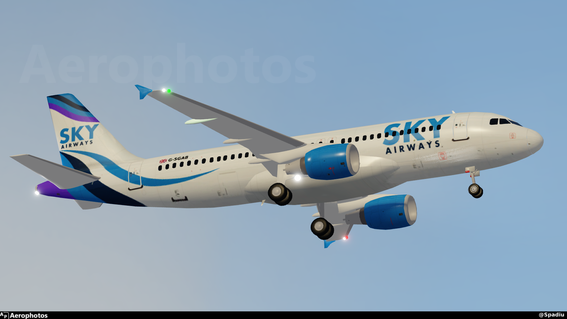 Sky Airways A320 G-SGAB landing at Oskufloi