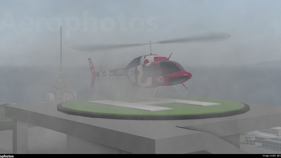 Sky fox news Bell 206 Ranger N8YJ Landing on a Clarence skyscraper