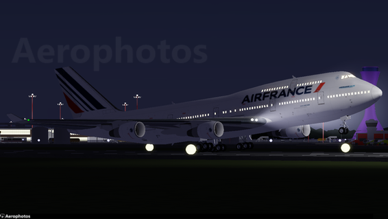 Air France B747-400 (F-GITJ) rotating at Auchenburg airport.