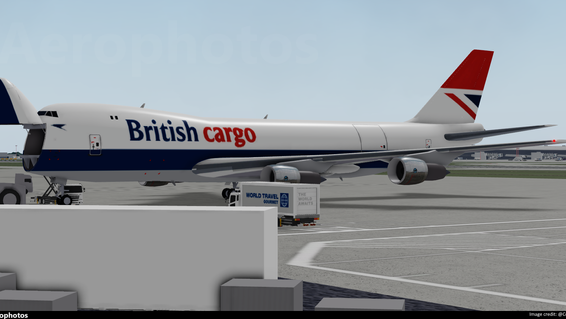 British Airways B747-200F G-KILO parked at the Anhedral Cargo stand waiting for its freight