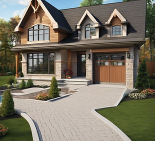 A beautiful house with good interlock such as patio interlock, driveway interlock, pathway