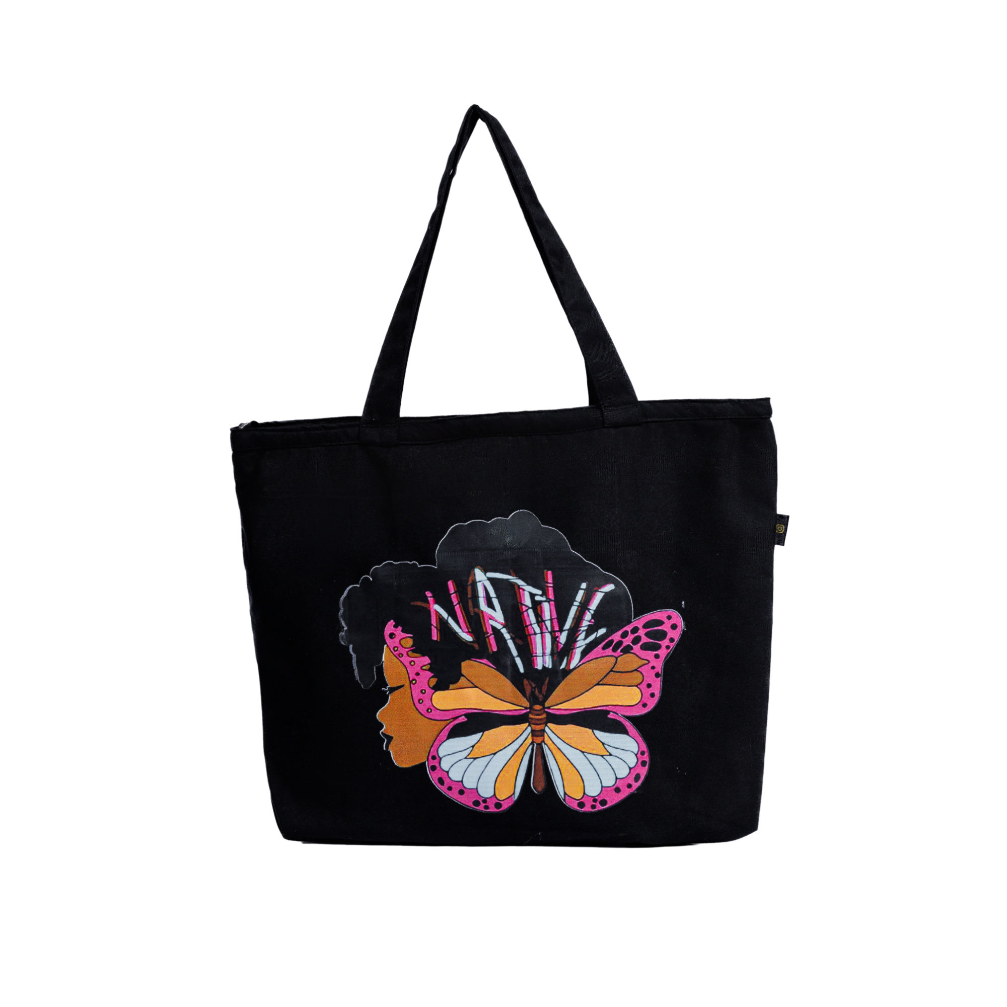 Afrobeauty Graphic Khaki Tote