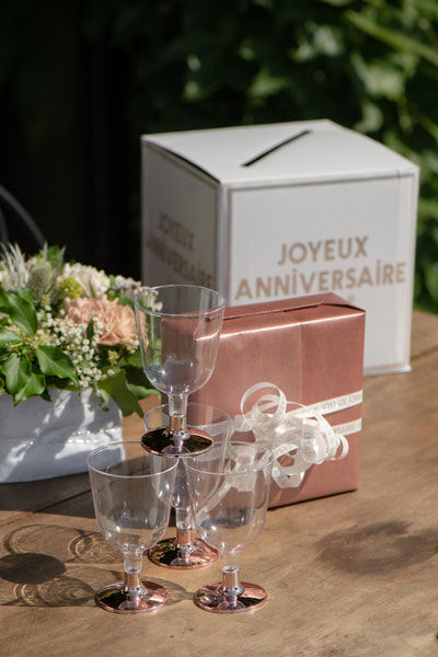 Miniature : 6 verre Rose Gold et transparente 18 CL large 6,5cm