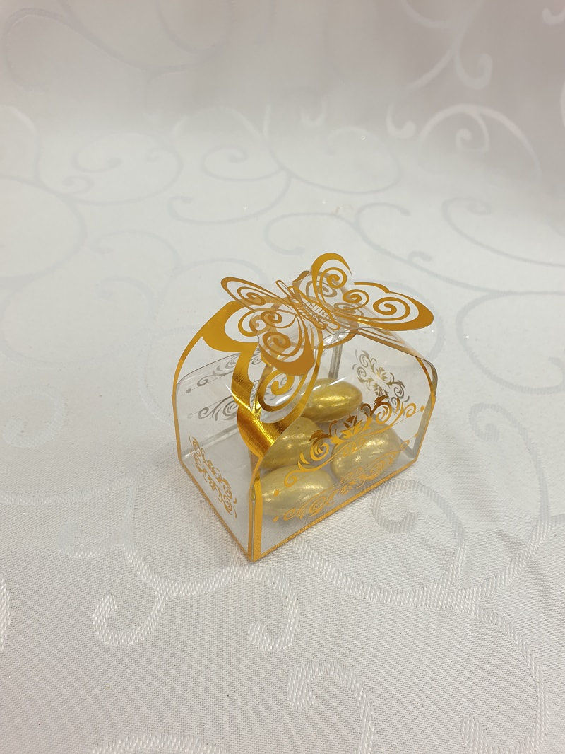 Miniature : Boite dragées Rectangulaire transparent PVC motif papillon (lot de 25 pièces)