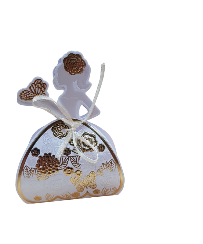 Miniature : 50 Boites dragées motif costume mariée (lot de 25 costume et 25 Robe Pièces)