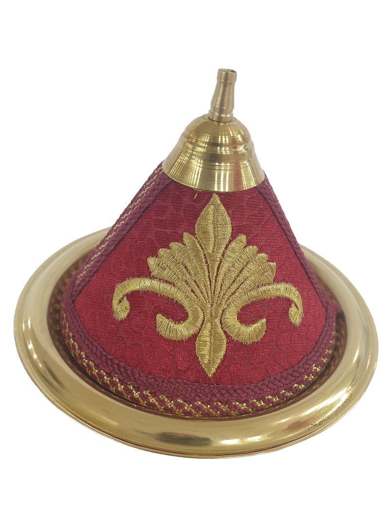 Miniature : Tajine en métal couvercle de tissus velours coloris aux choix