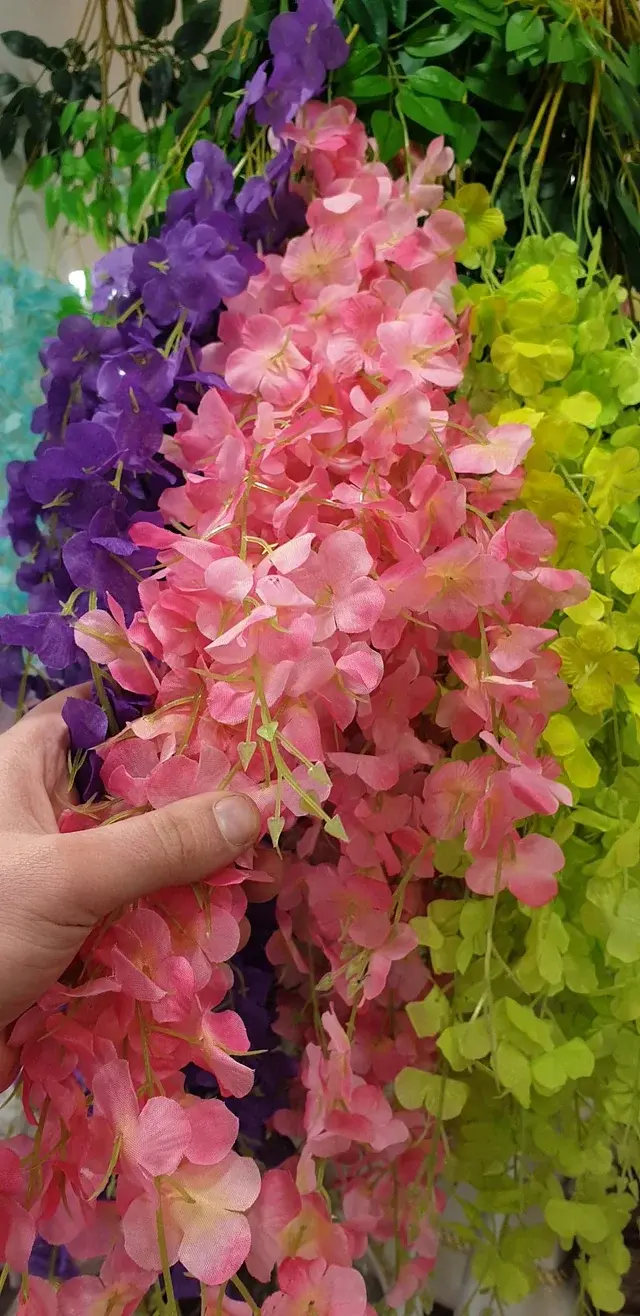 Miniature : Lot de 12 glycines artificielles Blanc,Rose,Bleu,Rouge,Vert