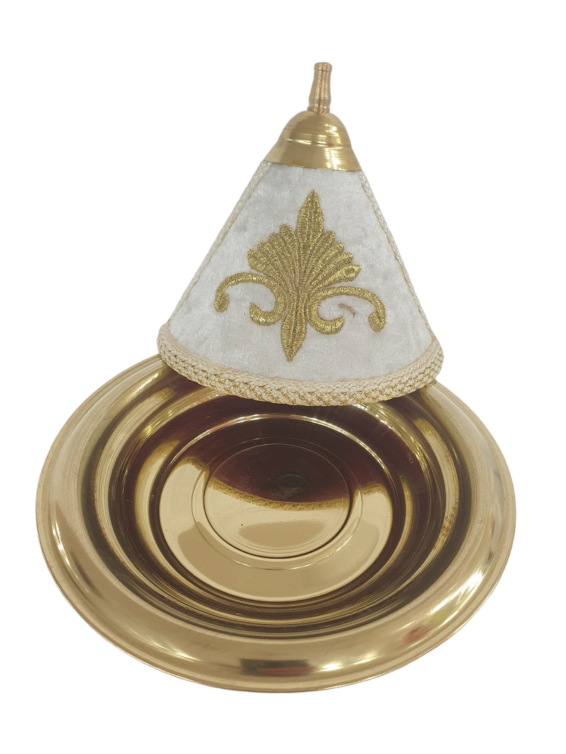 Miniature : Tajine en métal couvercle de tissus velours coloris aux choix