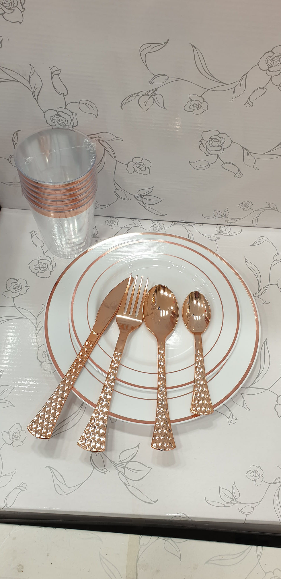 Miniature : Verre cristal liseré Rose Gold 25CL (10pièces)