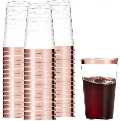 Verre cristal liseré Rose Gold 25CL (10pièces)