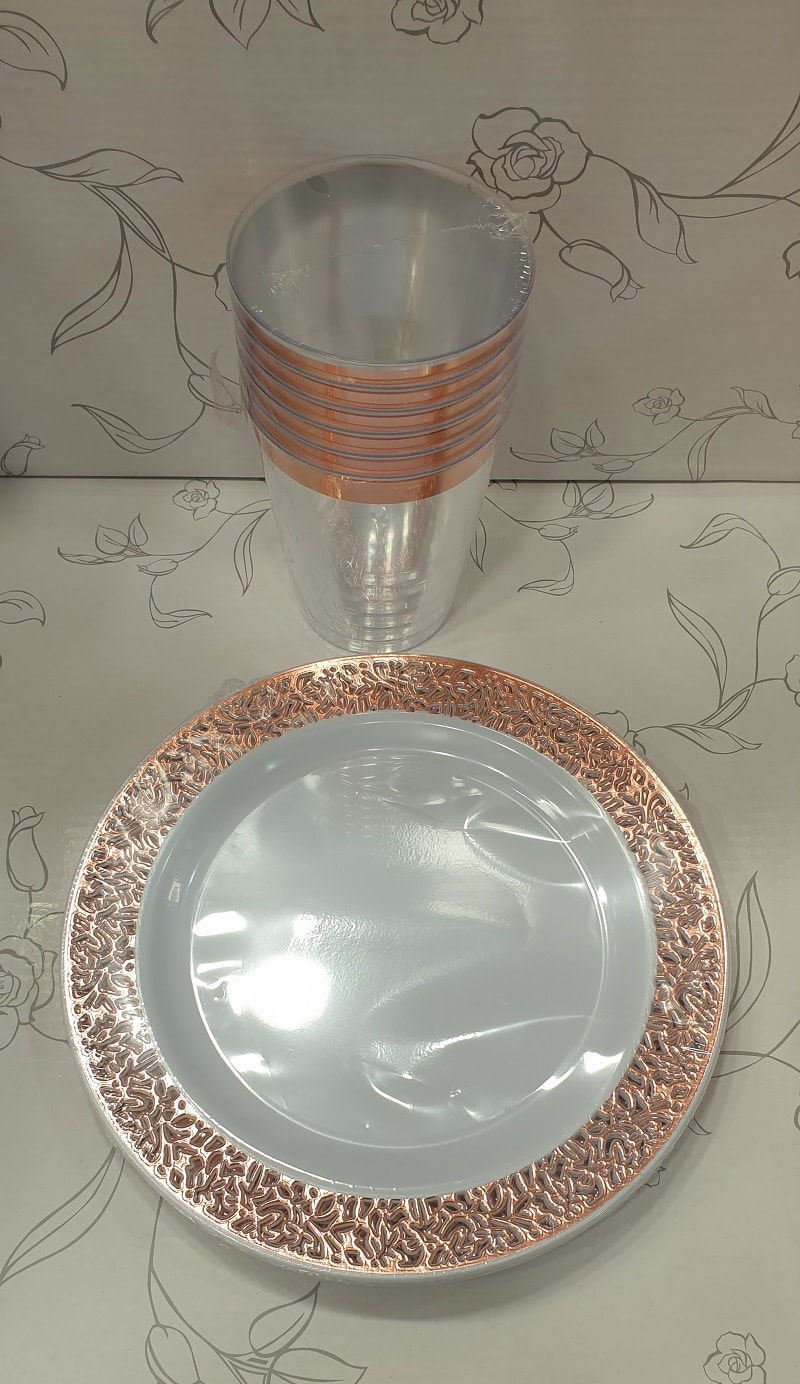 Verre cristal liseré Rose Gold 25CL (10pièces)