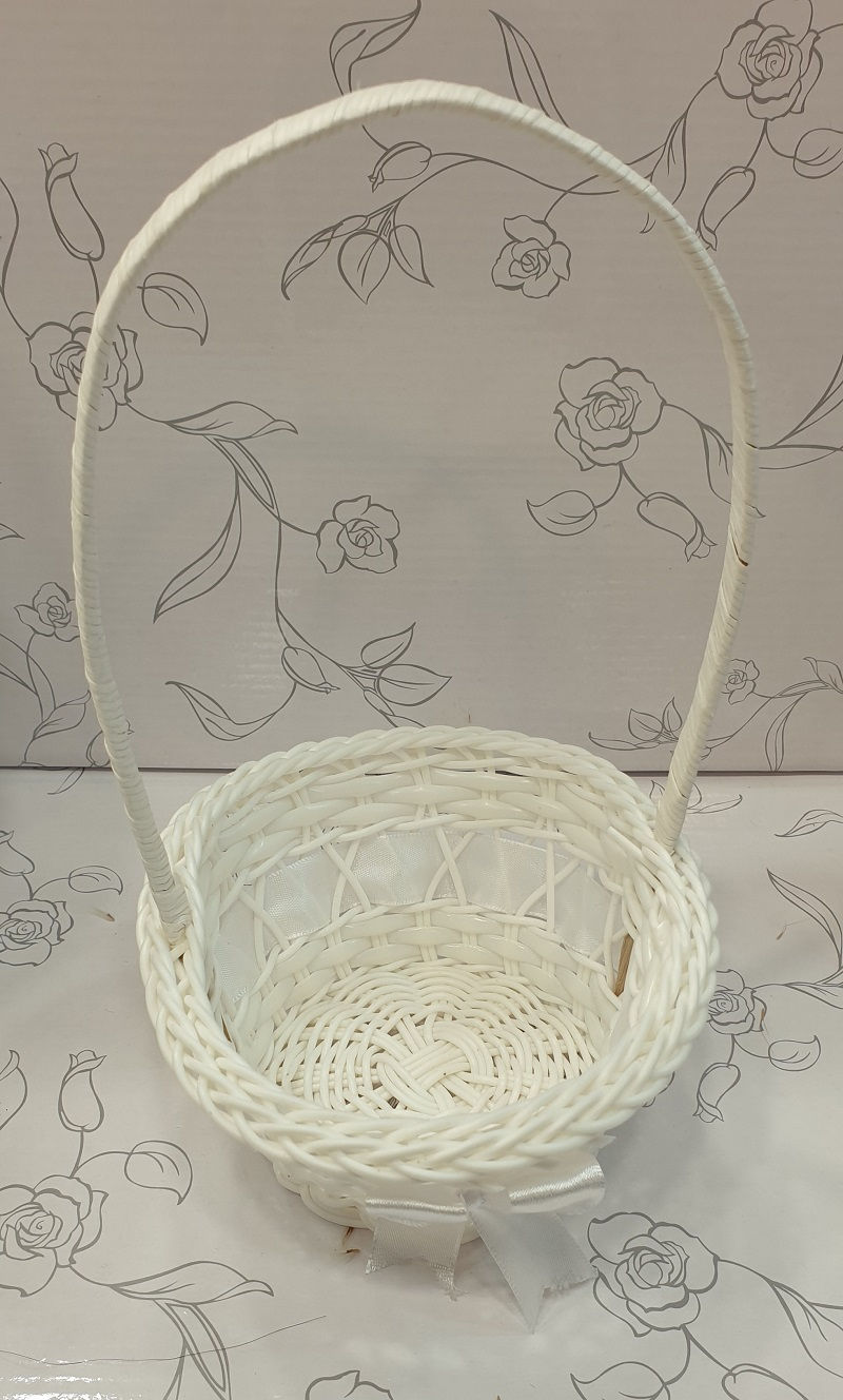 Miniature : Panier à pétales Rond ruban blanc (3 Taille)