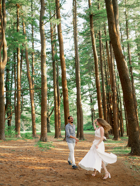 Maudslay State Park engagement session in woods