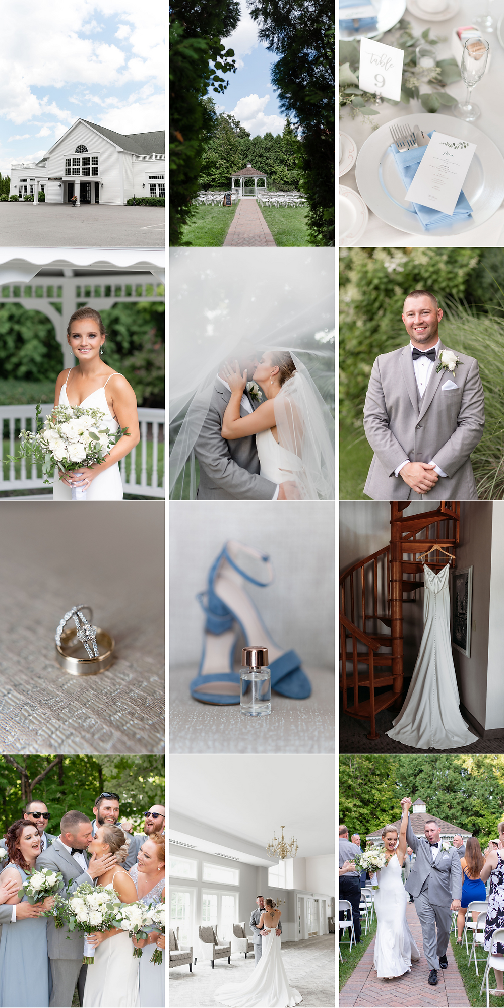 collage of photos from a wedding at chocksett inn