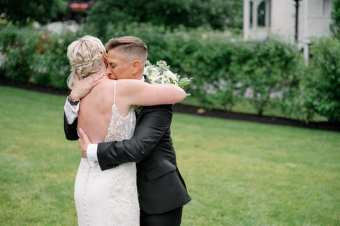 partners reacting to seeing each other for first look