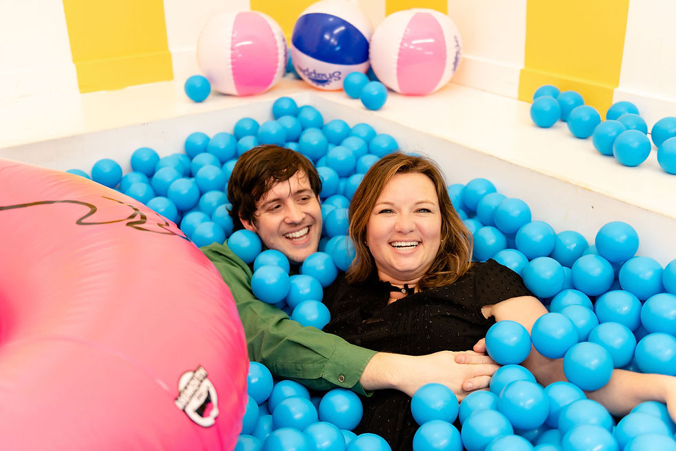 unique engagement session at the fomo factory in austin texas
