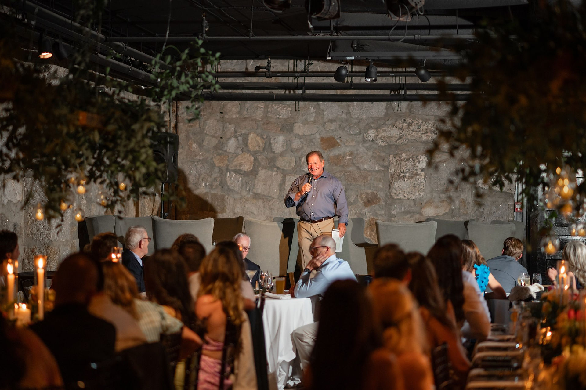 father giving speech