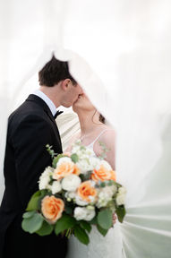 under the veil wedding photo