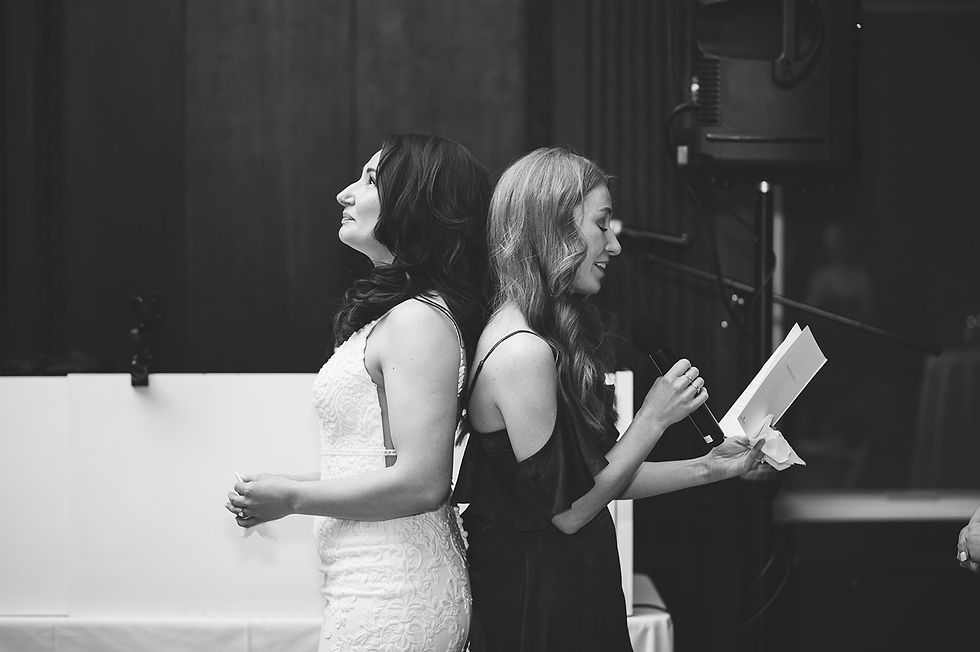 maid of honor speech bride and MOH are back to back