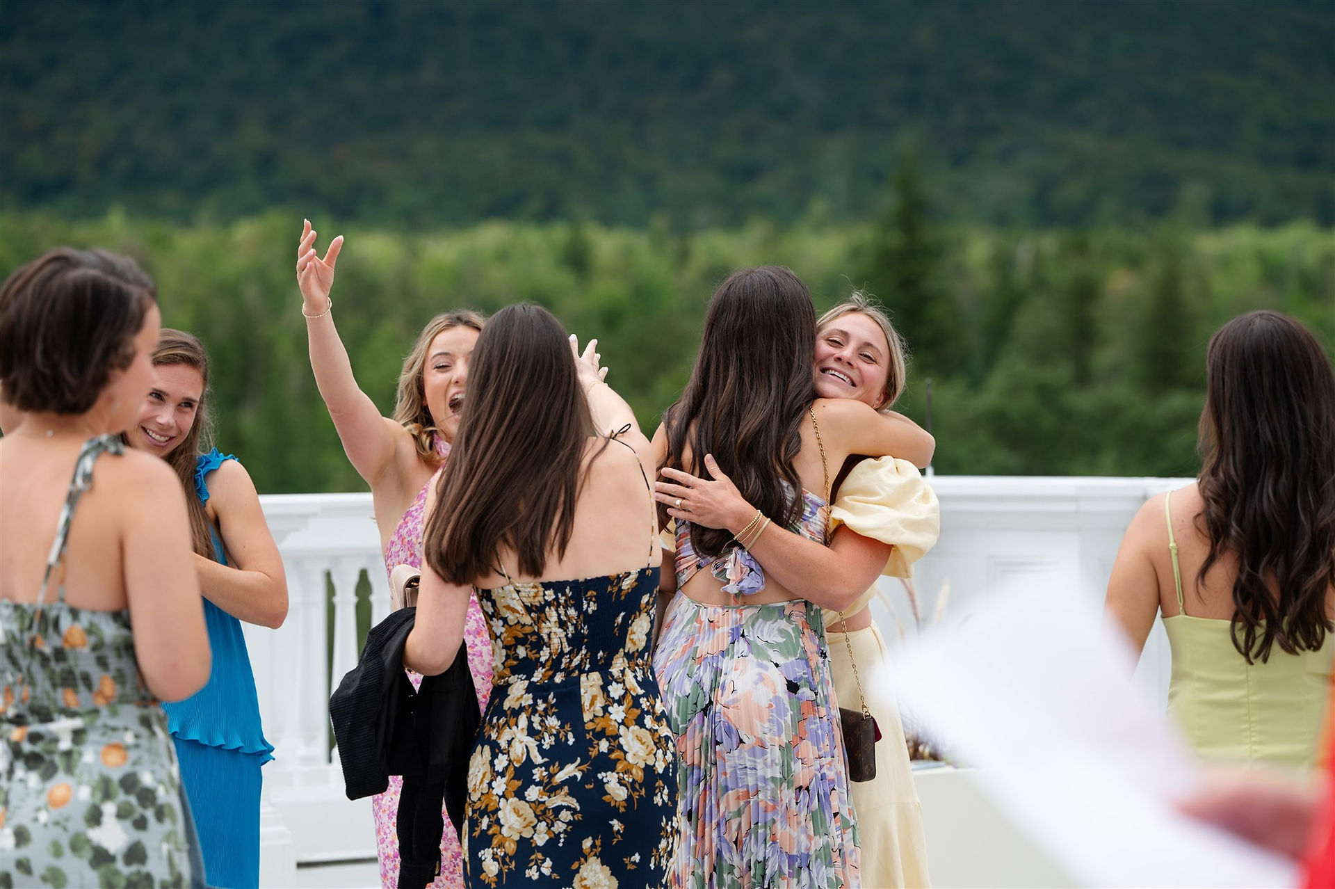 candid photo during wedding rehearsal