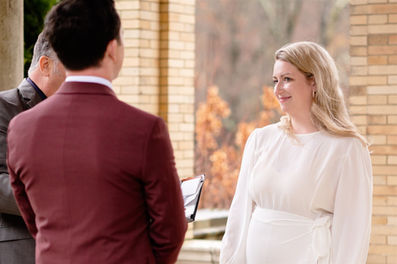 Bride’s reaction during elopement ceremony