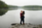 rainy engagement session in boston