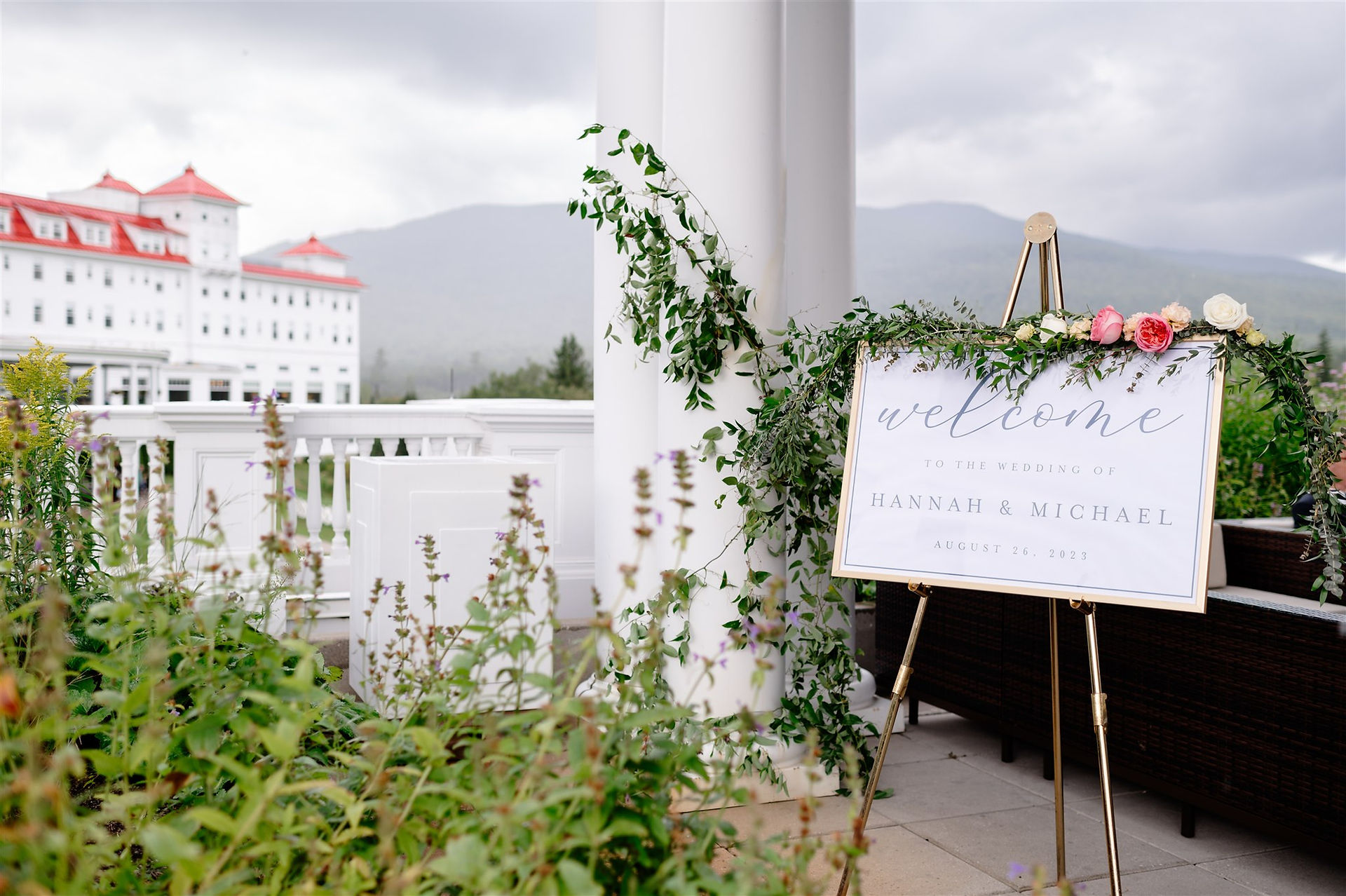 welcome sign at wedding