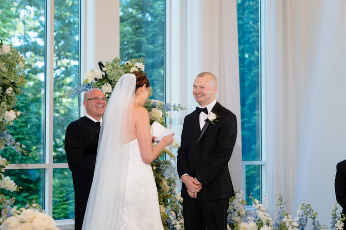 wedding ceremony at lakeview pavillion ballroom