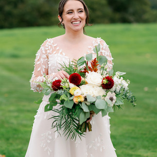 bridal portrait with flowers