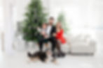 newburyport studio holiday mini session of family with baby and dog