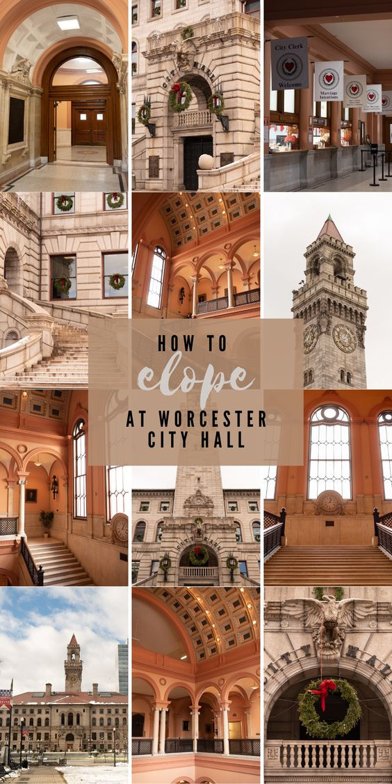 pinterest graphic for how to elope at worcester city hall