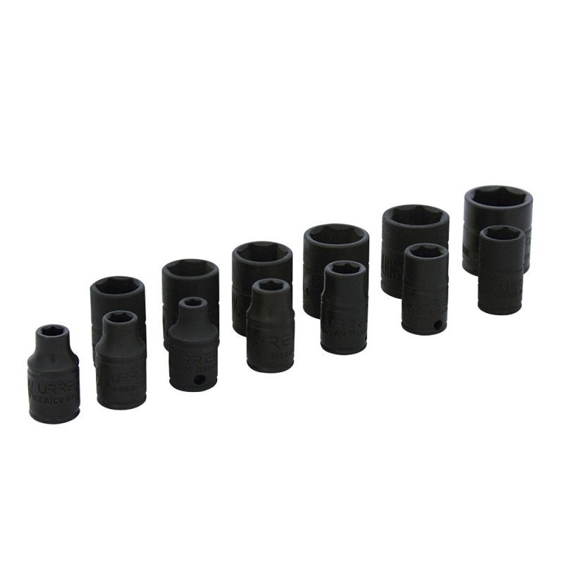 69206 Juego de 13 dados de impacto métricos 1/4" Urrea