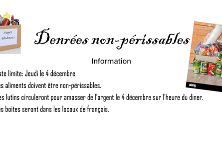 Collecte de denrées non-périssables