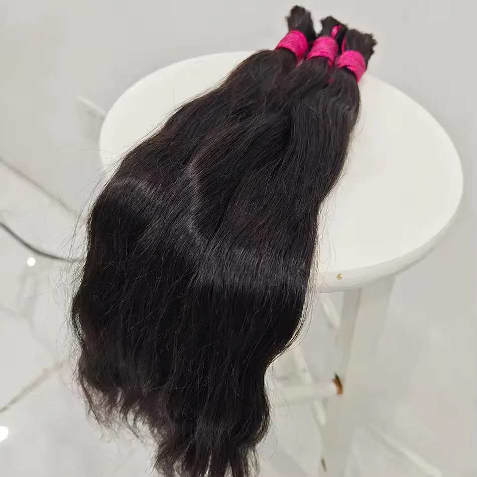 Thumbnail: 100% Human Hair Deep Wave Bulk Braiding Hair Unprocessed No Weft Boho Braids